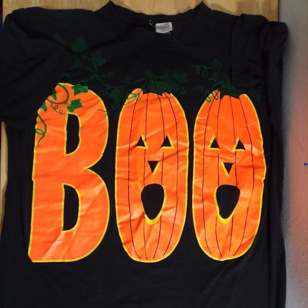 Vintage Halloween Pumpkins BOO Spell Out Oversize T-Shirt